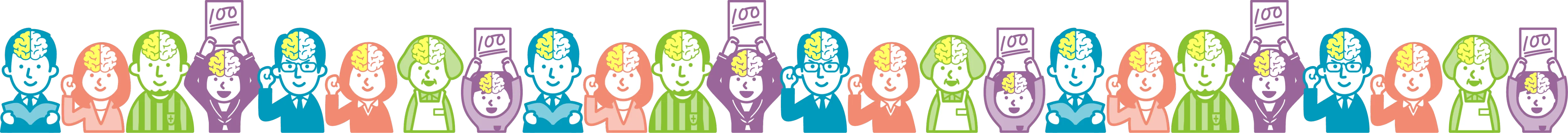 多くの老若男女のイラスト